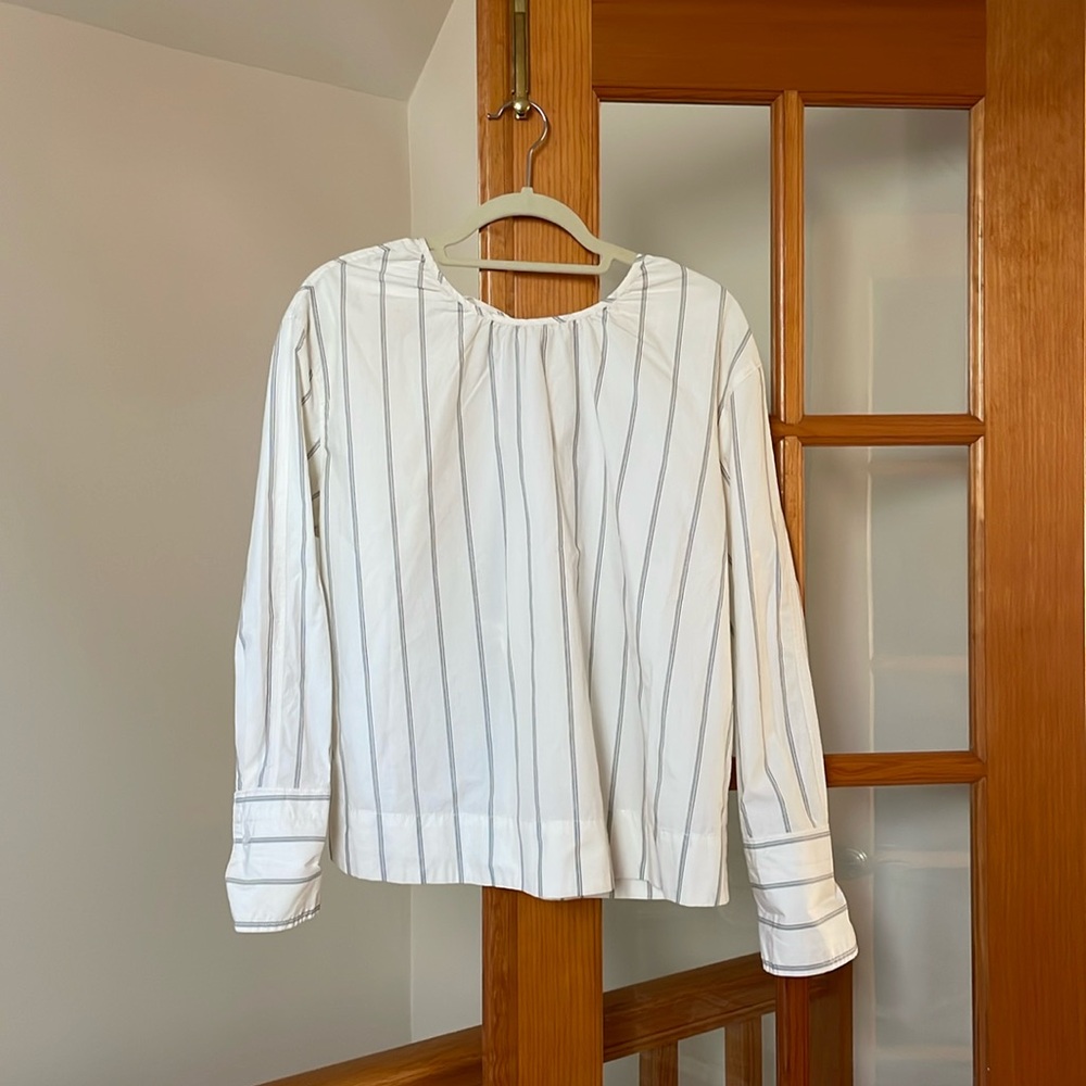 NWOT Everlane Poplin Breeze Tie Back Shirt, Medium